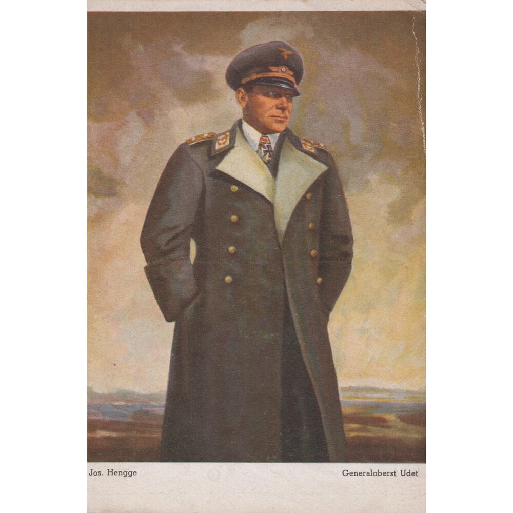 Generalberst Ernst Udet WWII German Vintage Josef Hengge Art Postcard